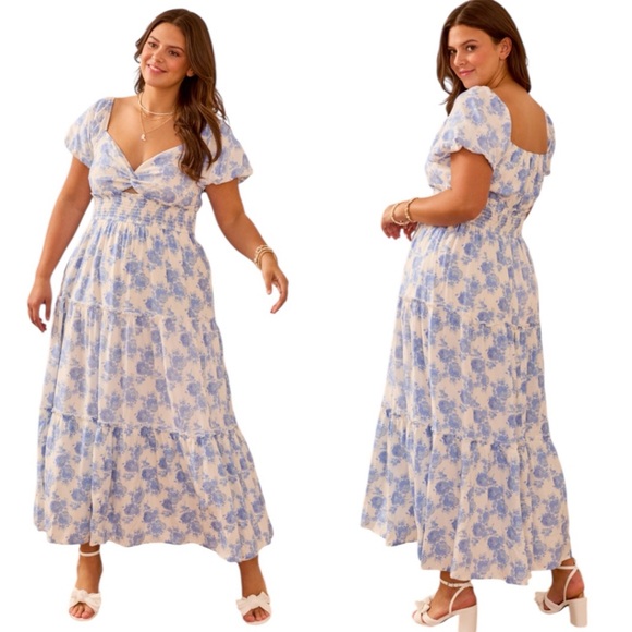 ARULA Dresses & Skirts - ARULA Blue and White Floral Maxi Dress